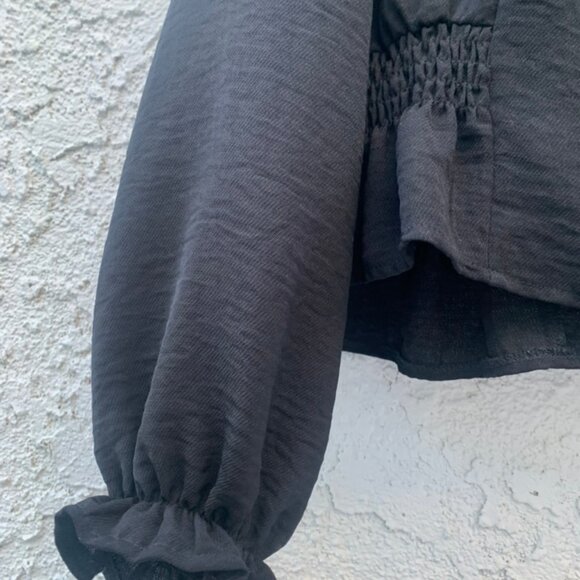 Black Long Sleeve Blouse, Topshop, - Picture 3 of 4